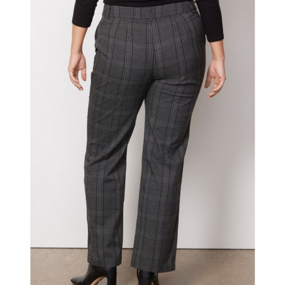 SANCTUARY Evereve Chcarcoal Plaid Soho Trouser Pant - Picture 3 of 8